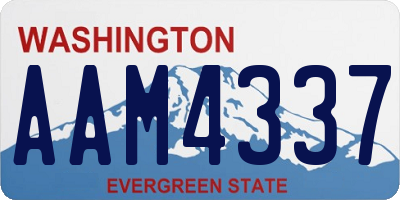 WA license plate AAM4337