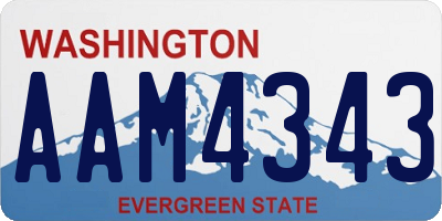 WA license plate AAM4343