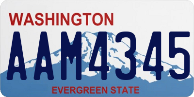 WA license plate AAM4345
