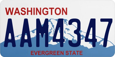 WA license plate AAM4347
