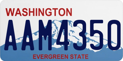 WA license plate AAM4350