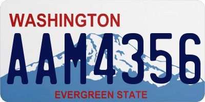 WA license plate AAM4356