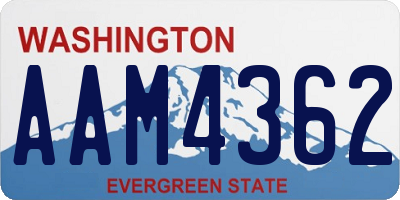 WA license plate AAM4362