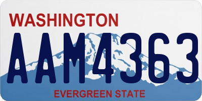 WA license plate AAM4363