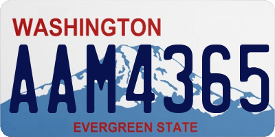 WA license plate AAM4365
