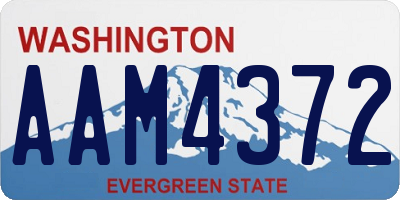 WA license plate AAM4372