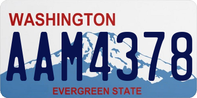 WA license plate AAM4378