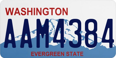 WA license plate AAM4384