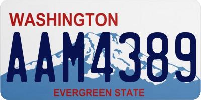 WA license plate AAM4389