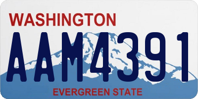 WA license plate AAM4391