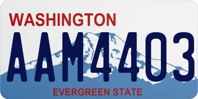 WA license plate AAM4403