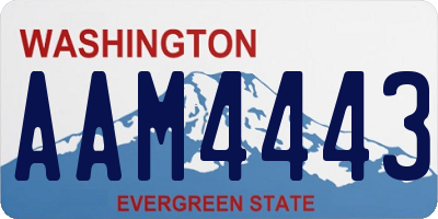 WA license plate AAM4443