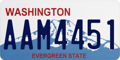 WA license plate AAM4451