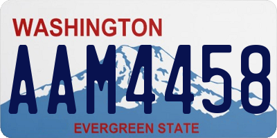 WA license plate AAM4458