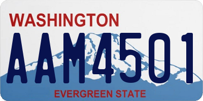 WA license plate AAM4501