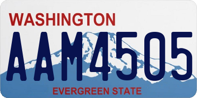 WA license plate AAM4505