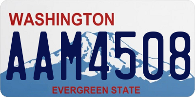 WA license plate AAM4508