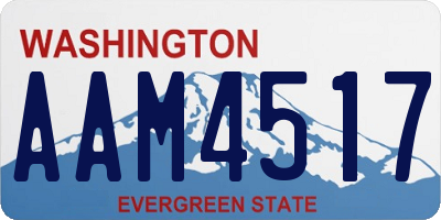 WA license plate AAM4517