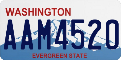 WA license plate AAM4520