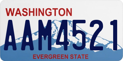 WA license plate AAM4521