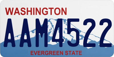 WA license plate AAM4522