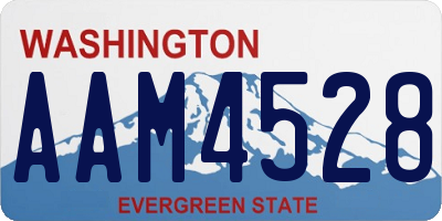 WA license plate AAM4528