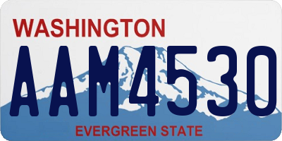 WA license plate AAM4530