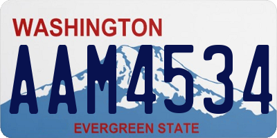 WA license plate AAM4534