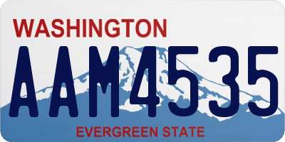 WA license plate AAM4535
