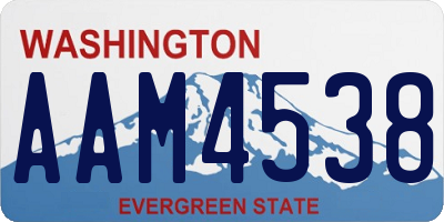 WA license plate AAM4538