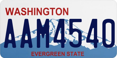 WA license plate AAM4540