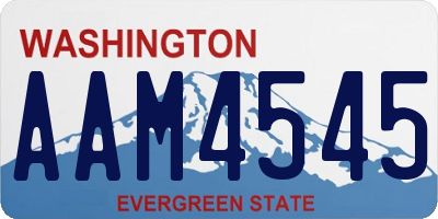 WA license plate AAM4545