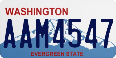 WA license plate AAM4547