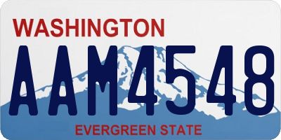 WA license plate AAM4548