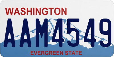 WA license plate AAM4549