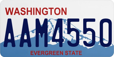 WA license plate AAM4550