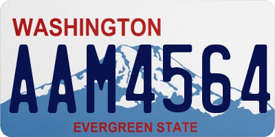 WA license plate AAM4564