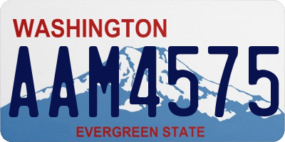WA license plate AAM4575