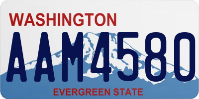 WA license plate AAM4580