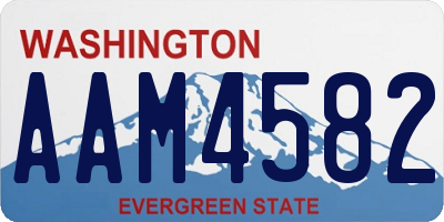 WA license plate AAM4582