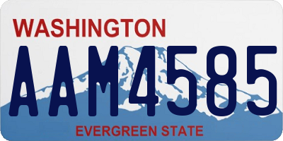 WA license plate AAM4585
