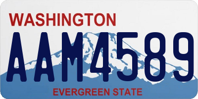 WA license plate AAM4589