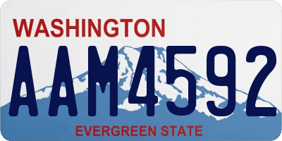 WA license plate AAM4592