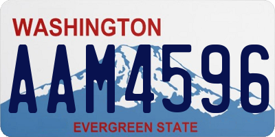 WA license plate AAM4596