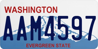 WA license plate AAM4597