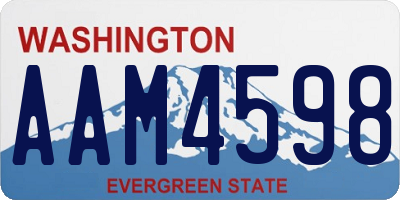 WA license plate AAM4598