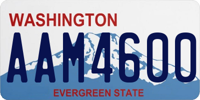 WA license plate AAM4600
