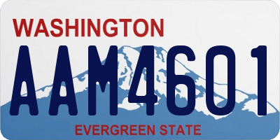 WA license plate AAM4601