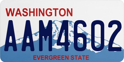 WA license plate AAM4602