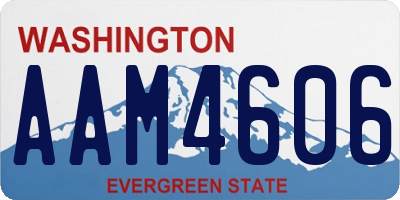 WA license plate AAM4606